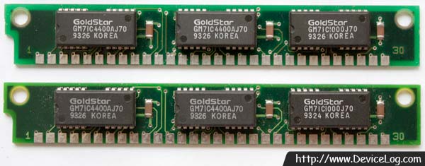 Goldstar 30pin 1MB DRAM SIMM (GM71C4400A+GMC71C1000) (앞면)