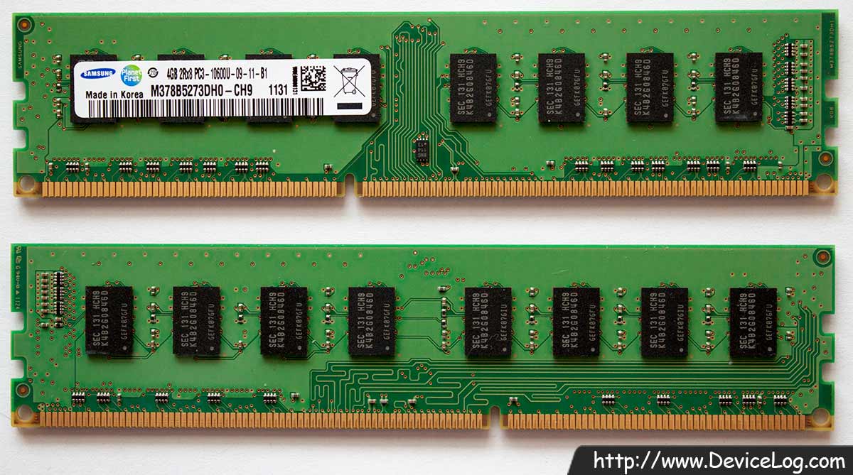 Samsung DDR3 4GB 2Rx8 PC3-10600U-09-11-B1 M378B5273DH0-CH9 1131
