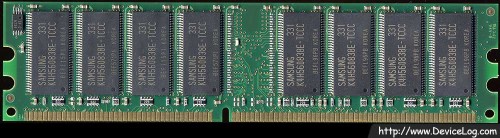 Samsung DDR 512MB PC3200U-30331-B2 CL3 underside (non-genuine RAM)