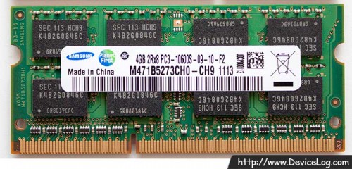 Samsung SODIMM DDR3 PC3-10600 4GB frontside