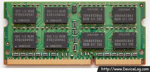 Samsung SODIMM DDR3 PC3-10600 4GB rearside