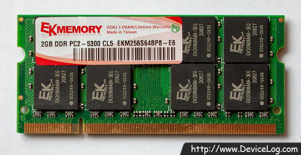 EK Memory 2GB DDR2 SO-DIMM PC2-5300 CL5 EKM256S74BP8-E6